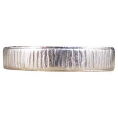 Small in Size Platinum Band Ring with Bark Effect Detailing