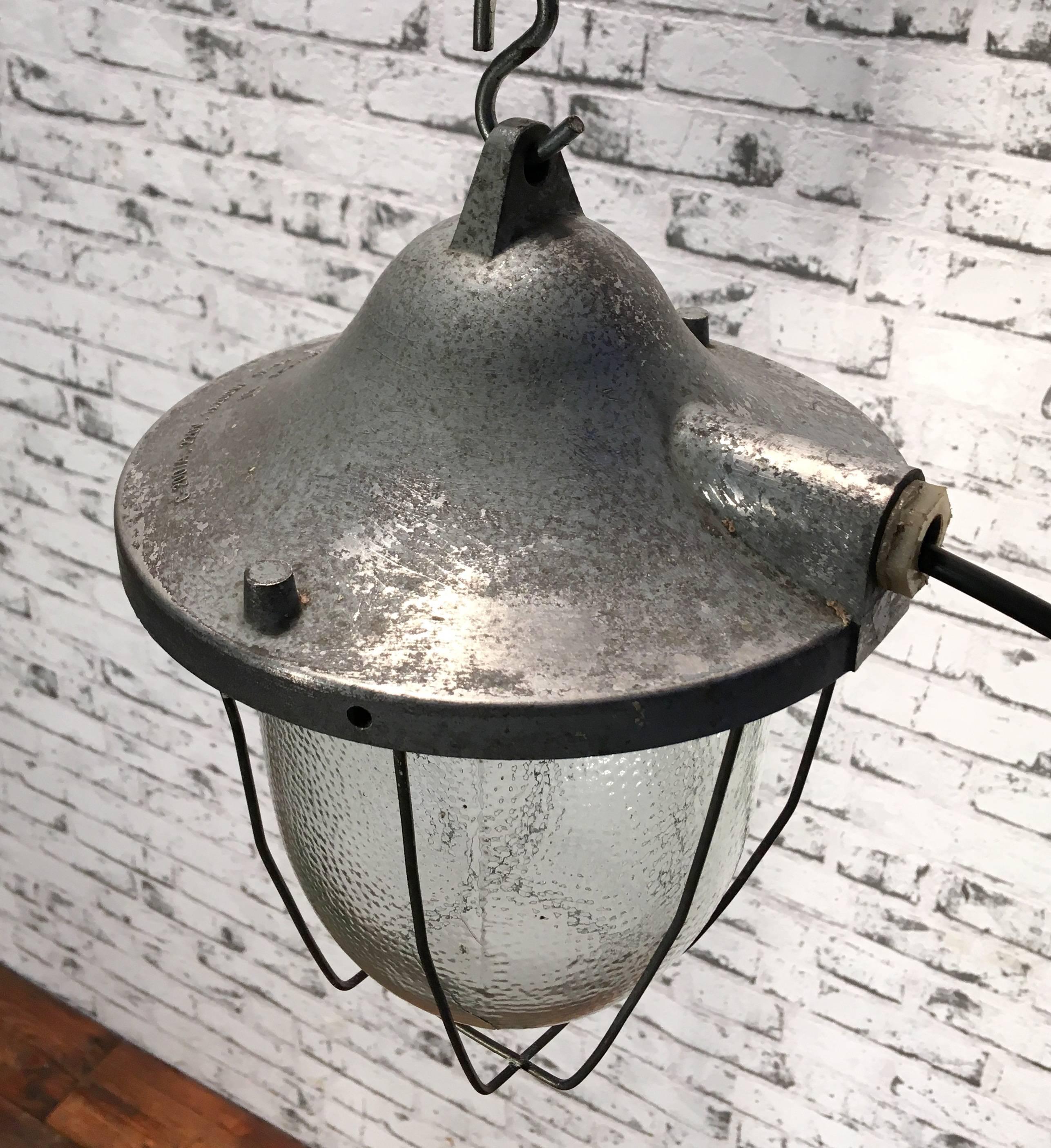 Vintage Industrial Bunker Lamp, 1960s In Good Condition In Kojetice, CZ