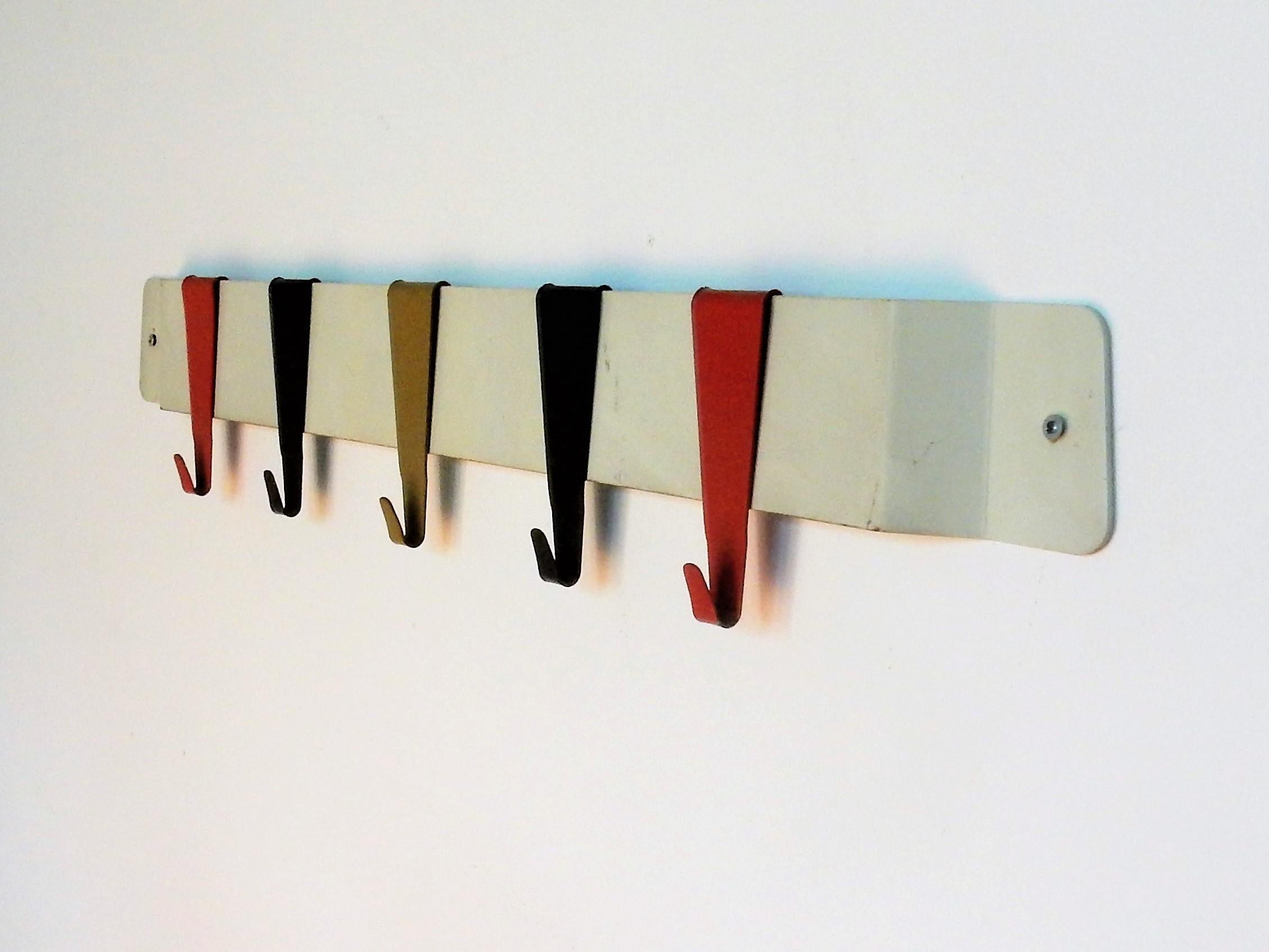 Mid-Century Modern Small Industrial Coat Rack by Coen de Vries for Pilastro, the Netherlands, 1950s