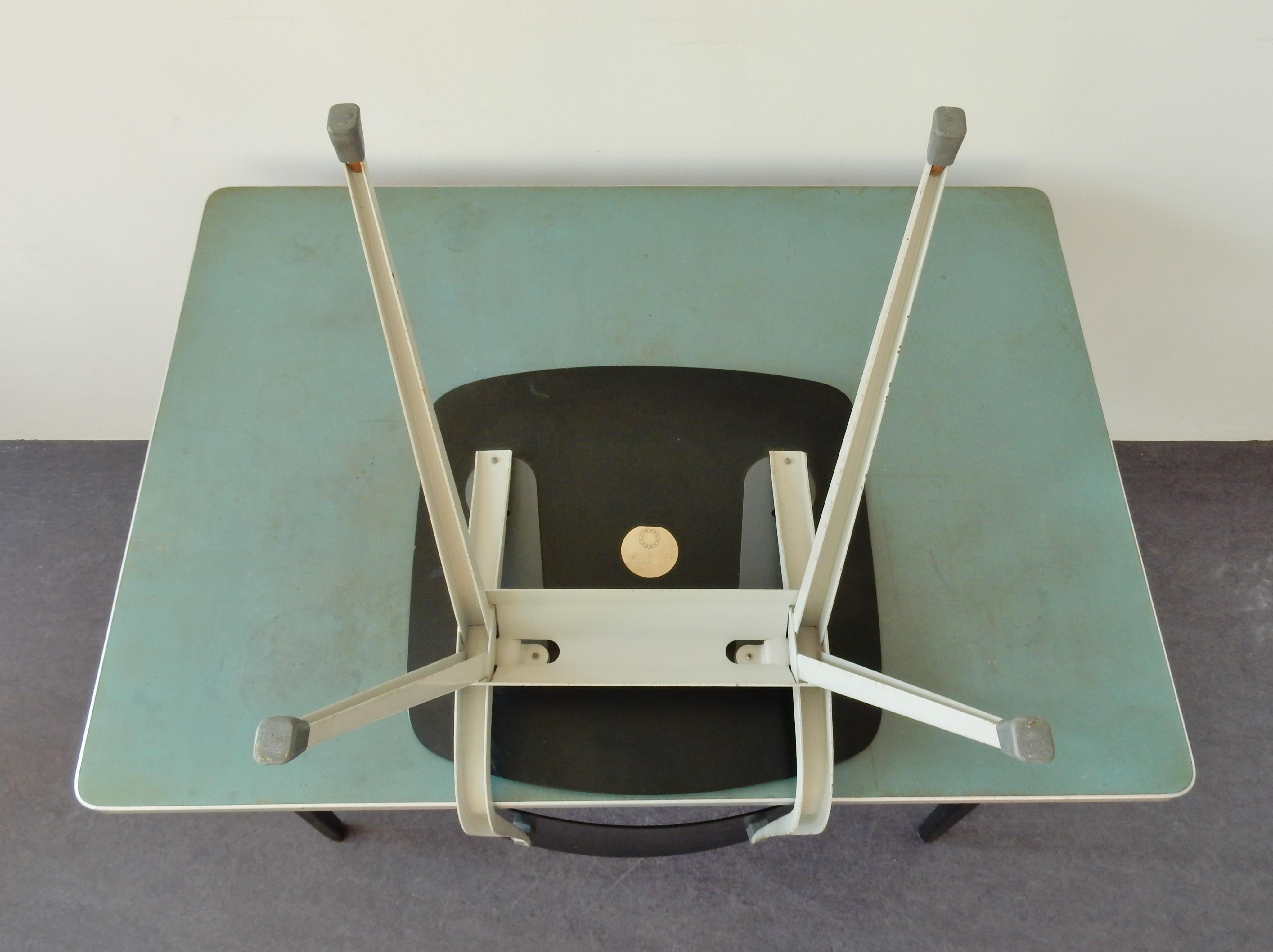 Pressed Small Industrial Desk Table Set by Friso Kramer for Ahrend de Cirkel, 1950s
