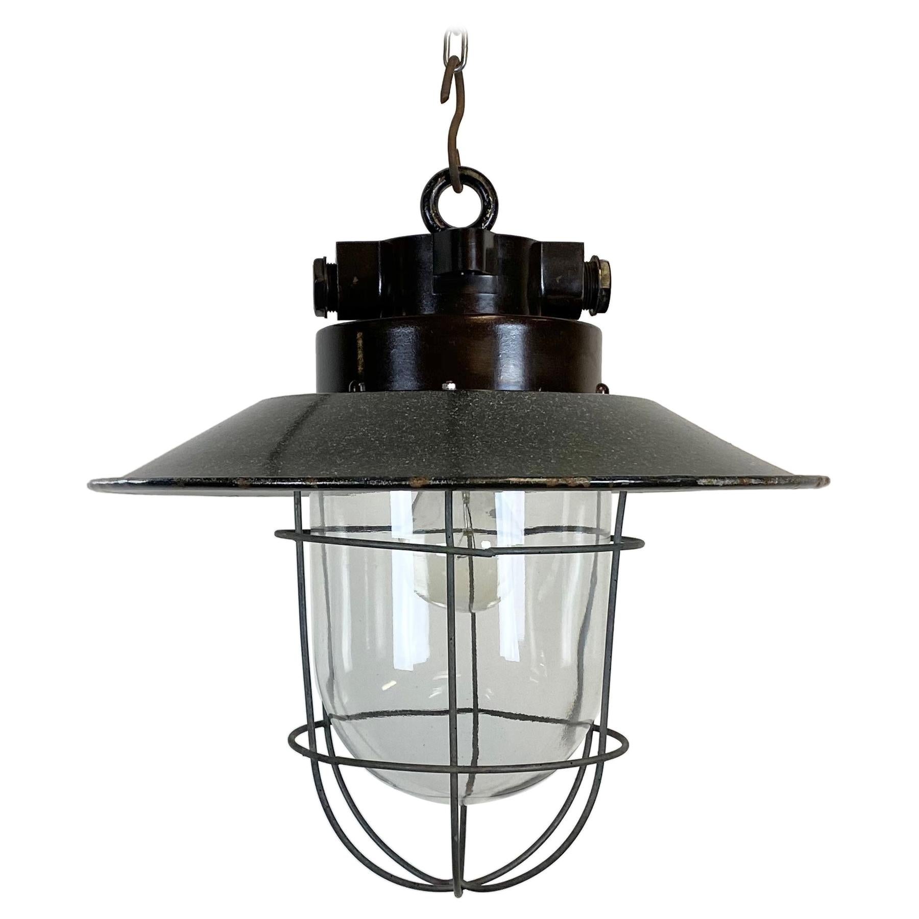 Small Industrial Factory Hanging Lamp, 1960s