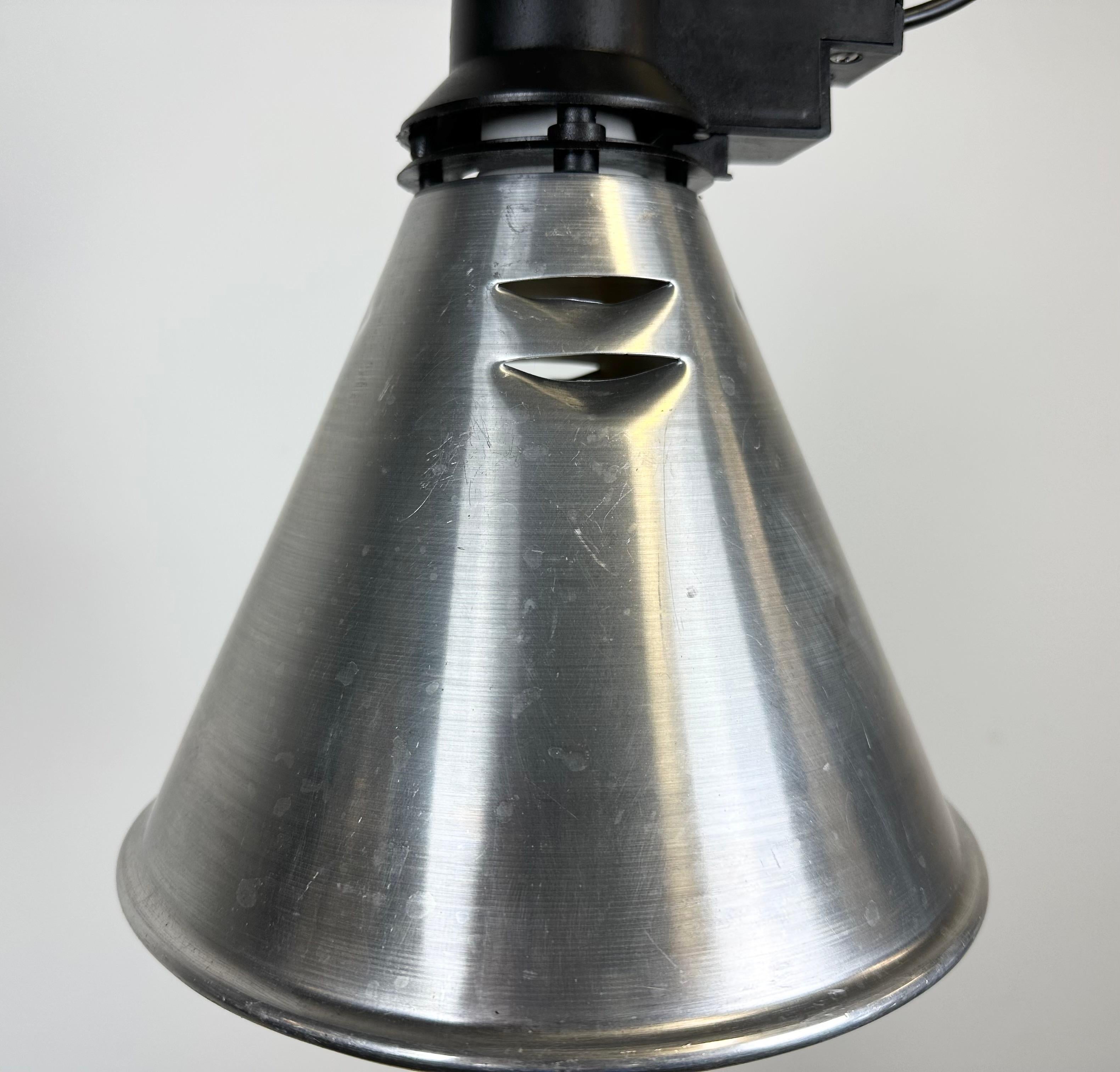 Aluminum Small Industrial French Aluminium Pendant Lamp, 1960s For Sale