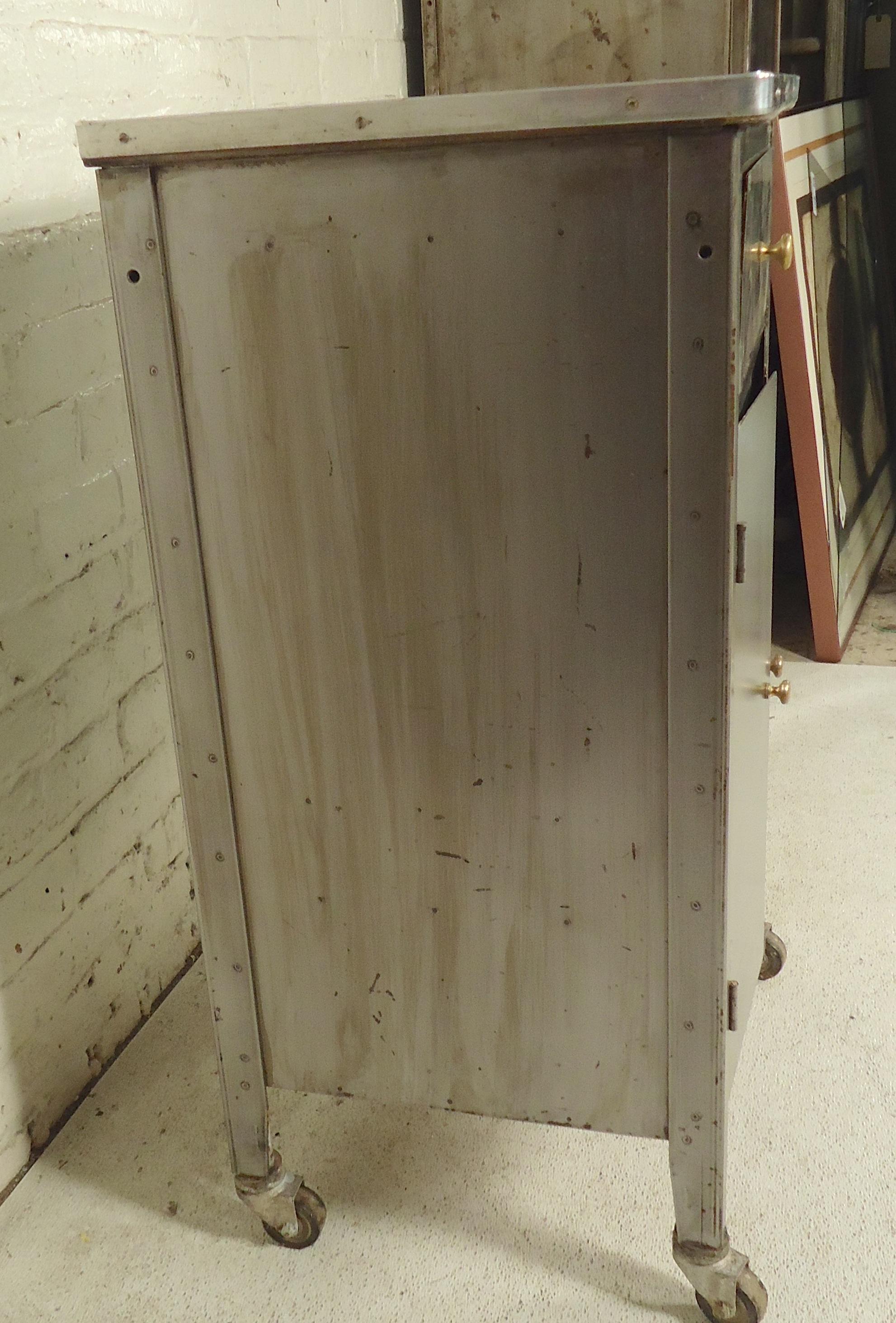 narrow metal cabinet