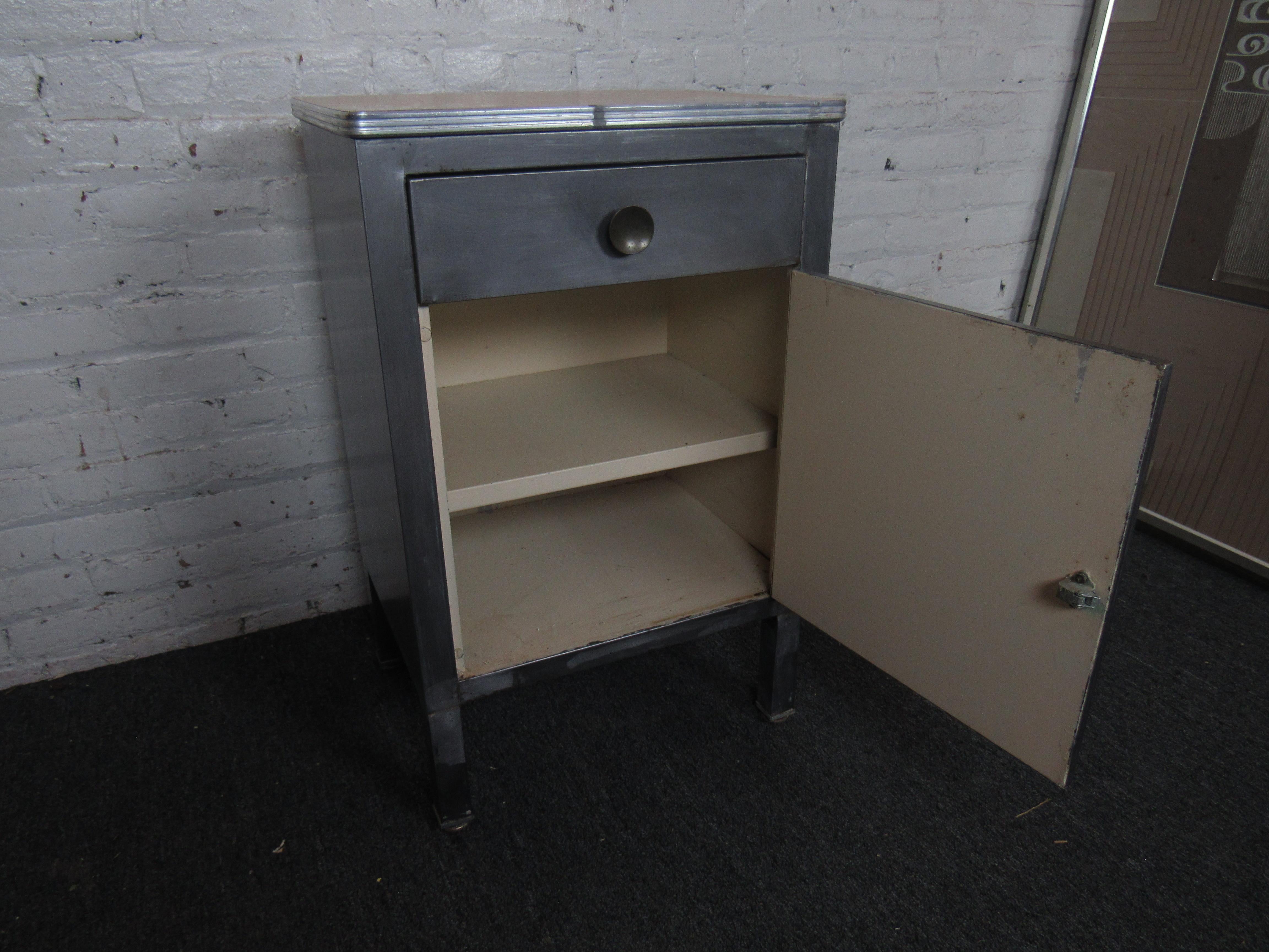 20th Century Small Industrial Metal Cabinet