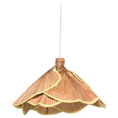 Small Ingo Maurer Style Paper and Bamboo Uchiwa Chandelier, 1970s