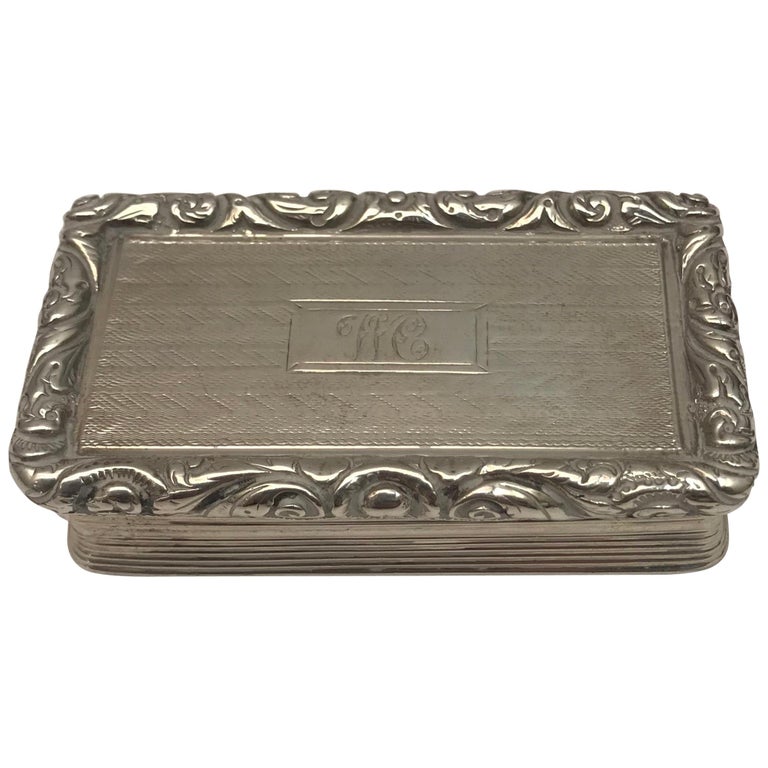 Small Initialed Antique Silver Box by John Betteridge at 1stDibs