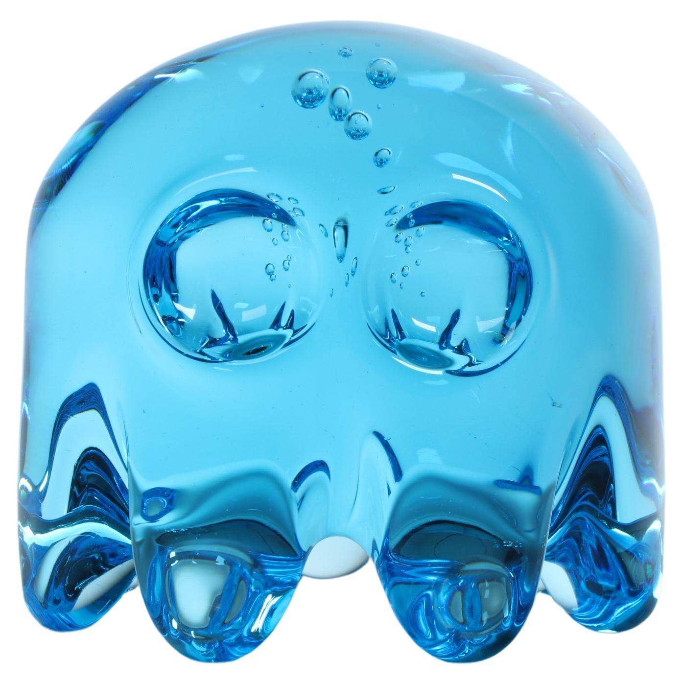 Small Inky Pac-Man Ghost - Glass Sculpture by Dylan Martinez For Sale