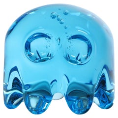 Small Inky Pac-Man Ghost - Glass Sculpture by Dylan Martinez