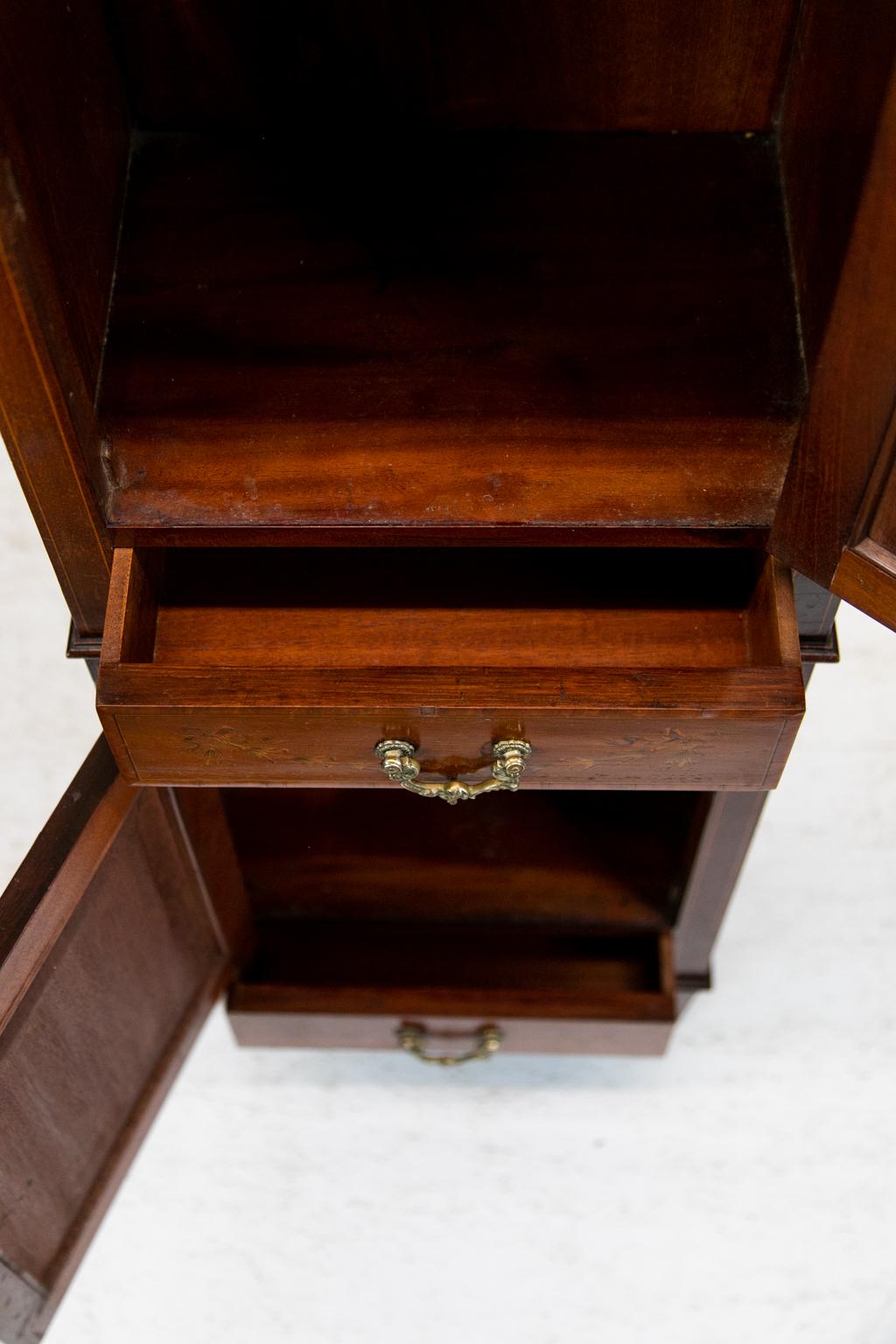 Inlay Small inlaid Mahogany Cabinet For Sale