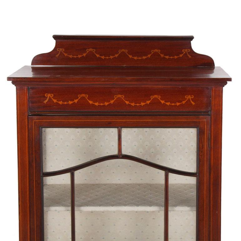 English Small Inlaid Mahogany Display Cabinet