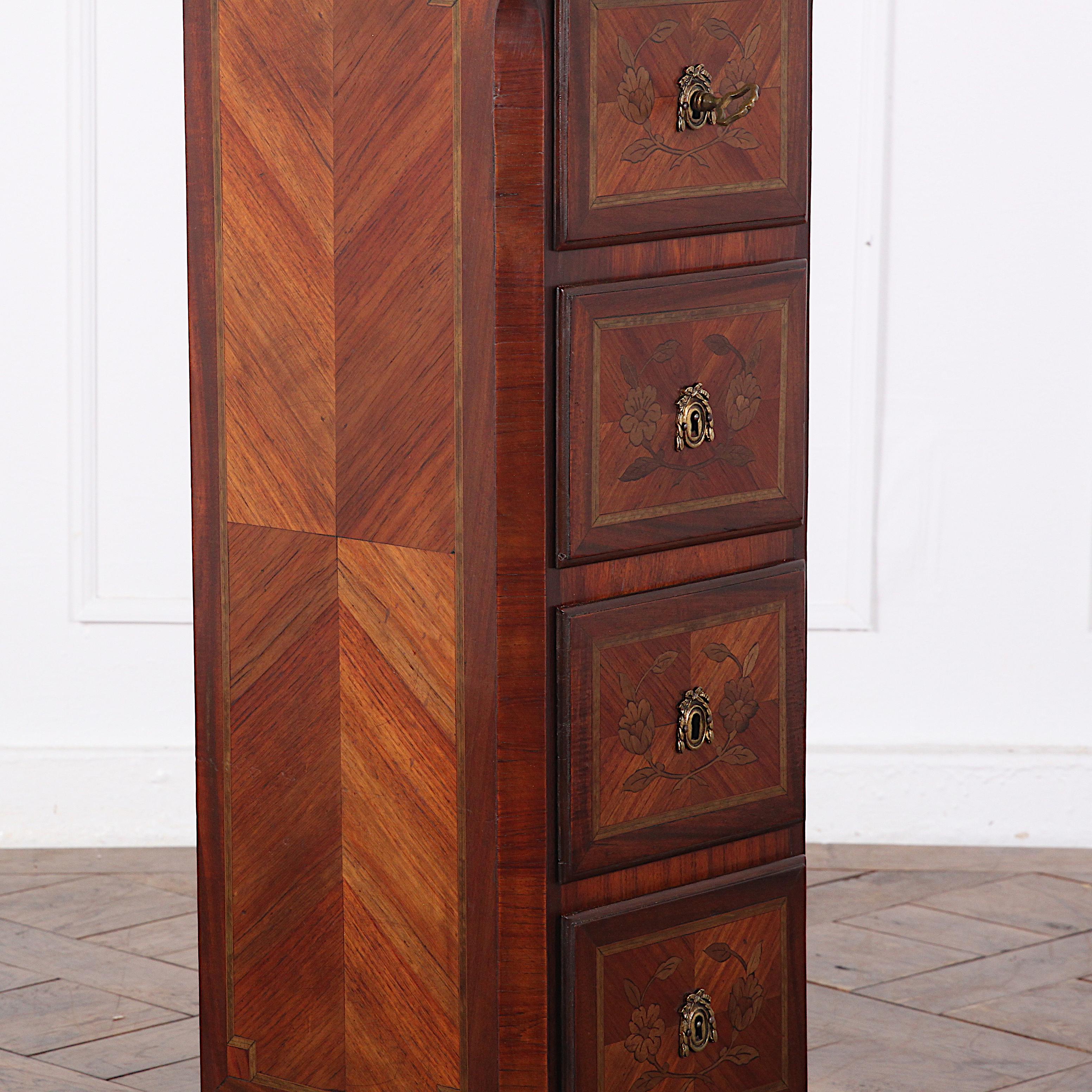 Small Inlaid Marble Topped Chest of Drawers 3