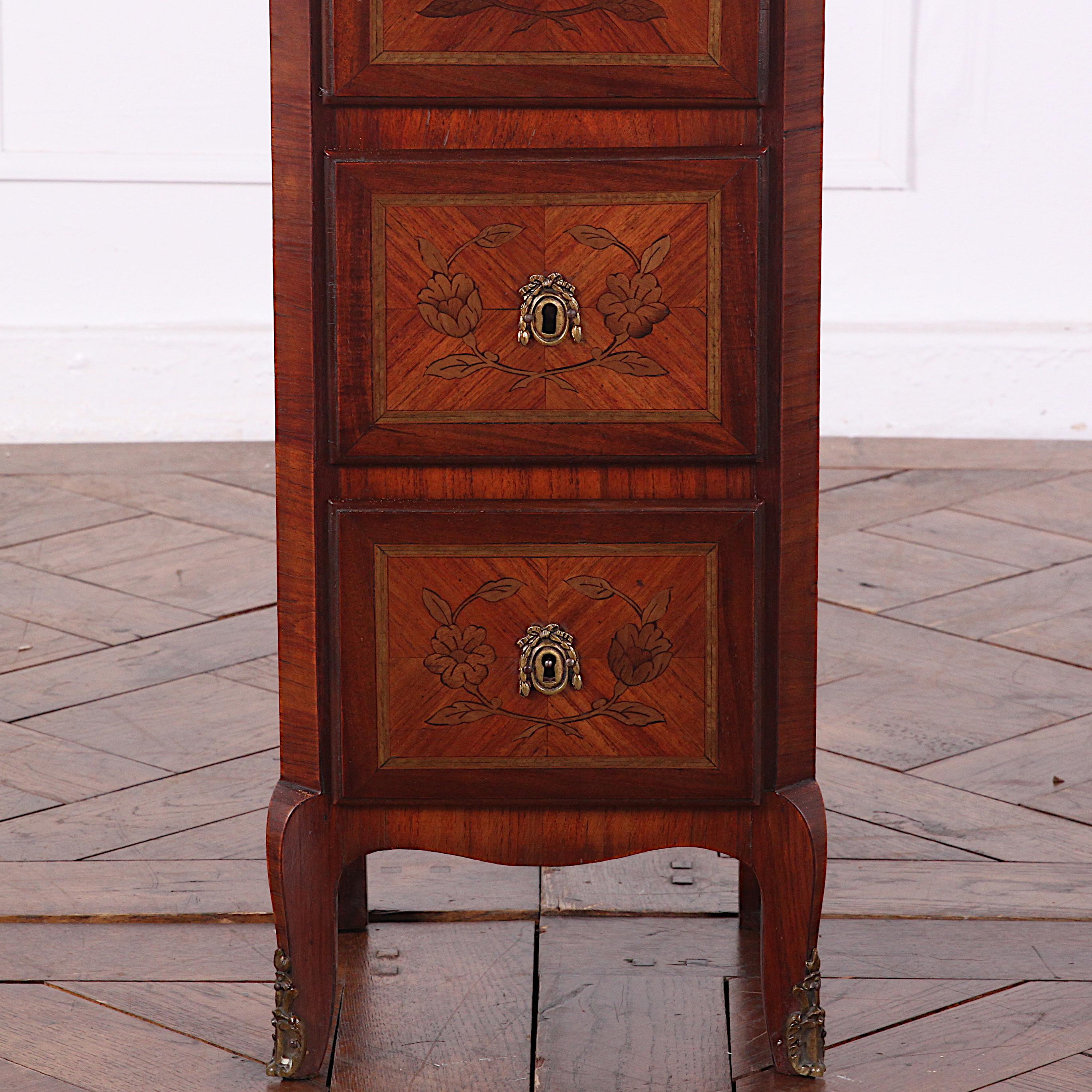 Small Inlaid Marble Topped Chest of Drawers 1