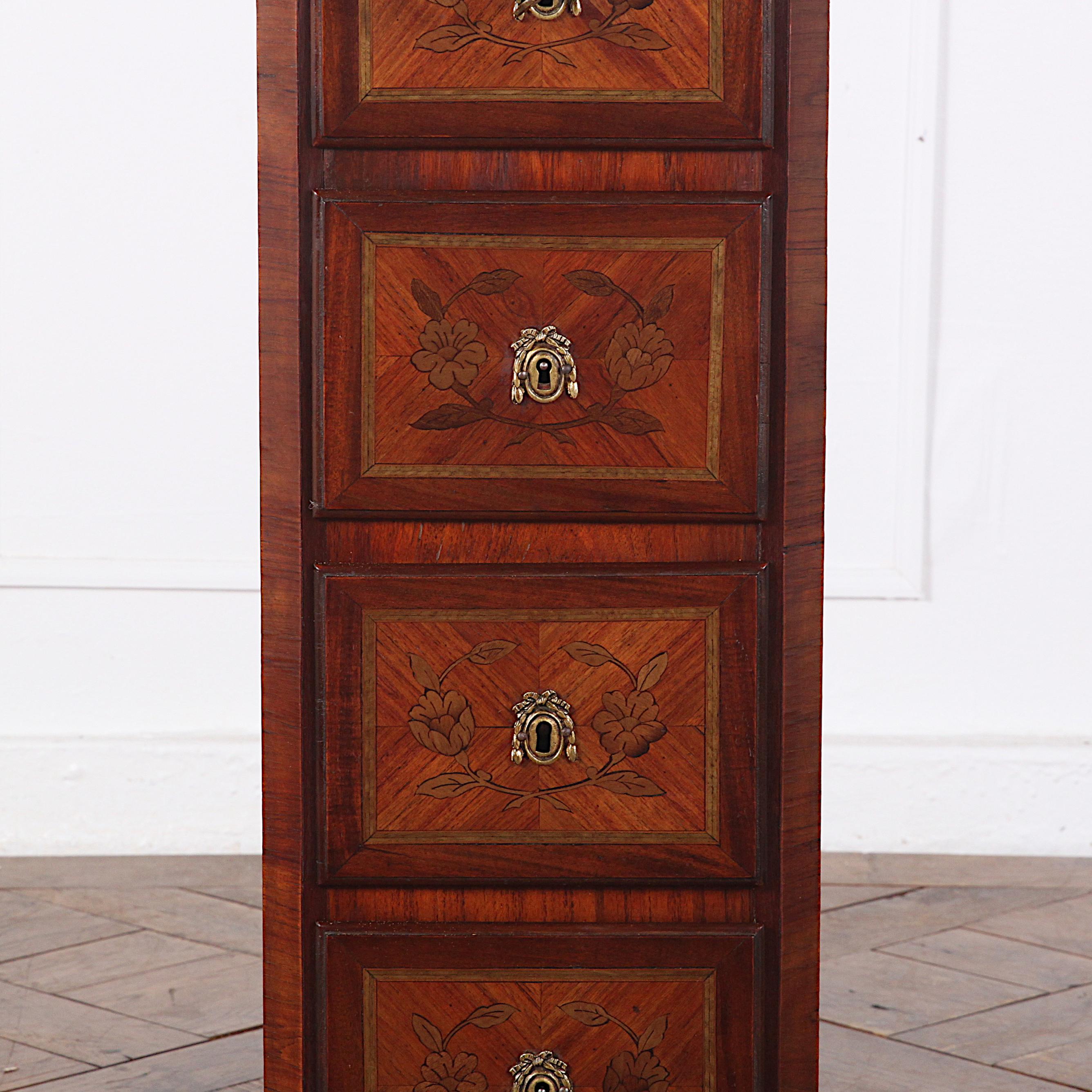 Small Inlaid Marble Topped Chest of Drawers 2