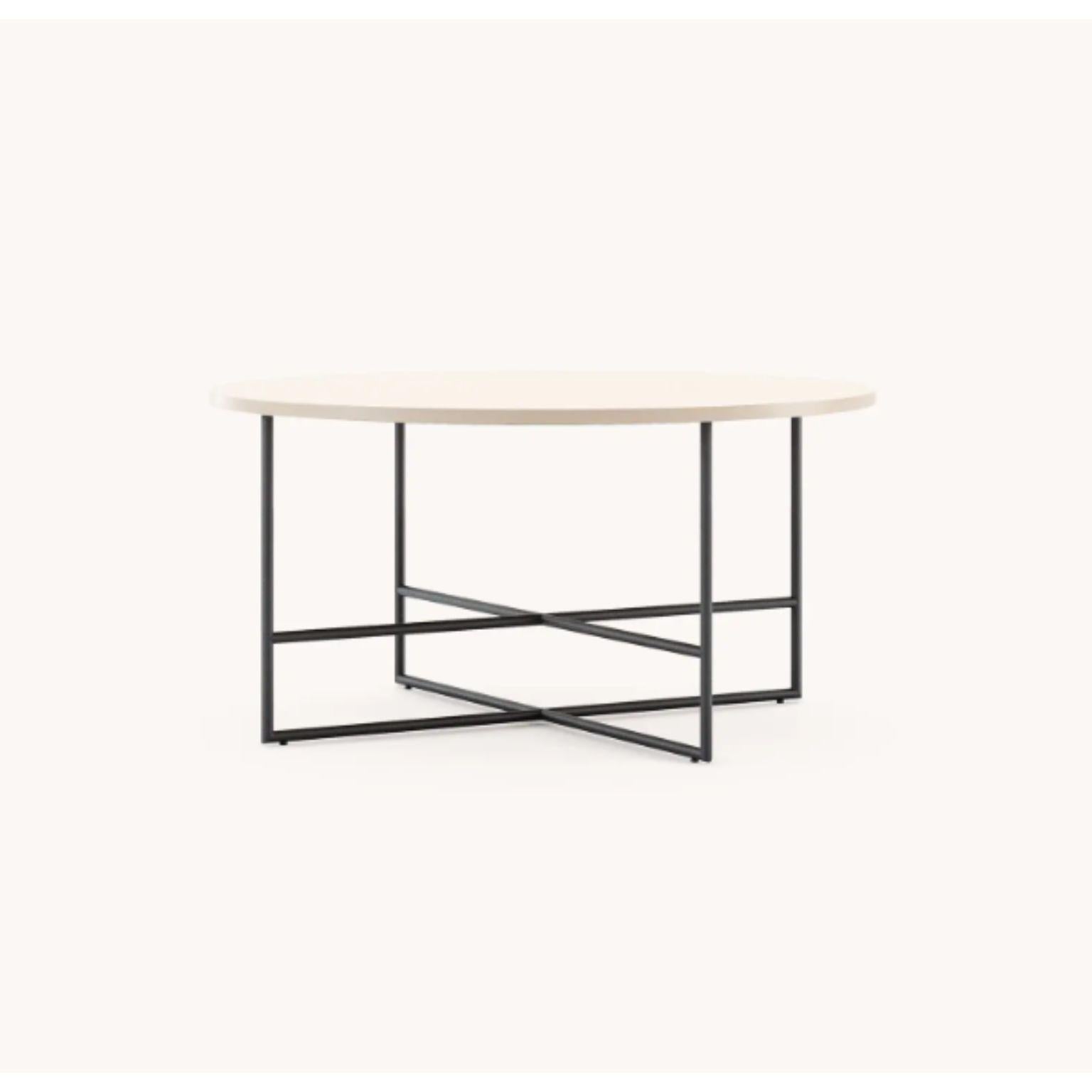 Small inside side table by Domkapa
Dimensions: W 70 x D 70 x H 34.5 cm.
Materials: Black texturized steel, moka lacquered matte.
Also available in different materials.

Inside table set includes different versions to fulfill all of your
