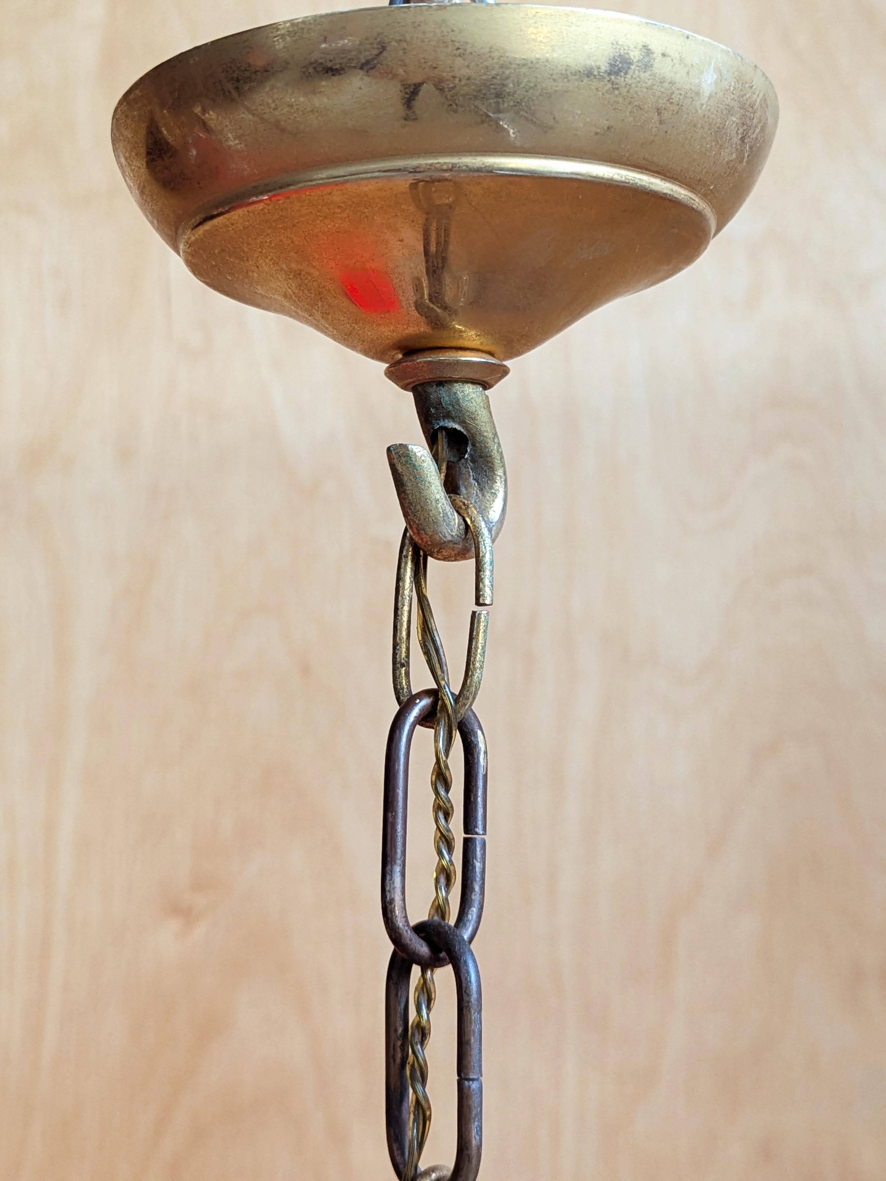 Piccolo lampadario a 4 luci in vetro di Murano iridescente e cremisi di Seguso, anni 1940-50 in vendita 10