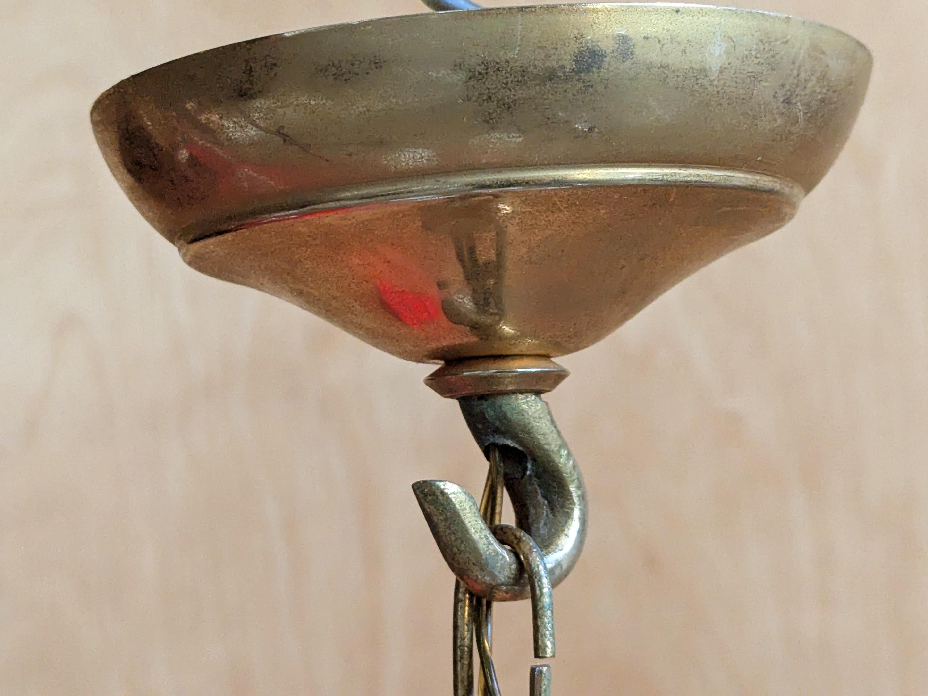 Piccolo lampadario a 4 luci in vetro di Murano iridescente e cremisi di Seguso, anni 1940-50 in vendita 11