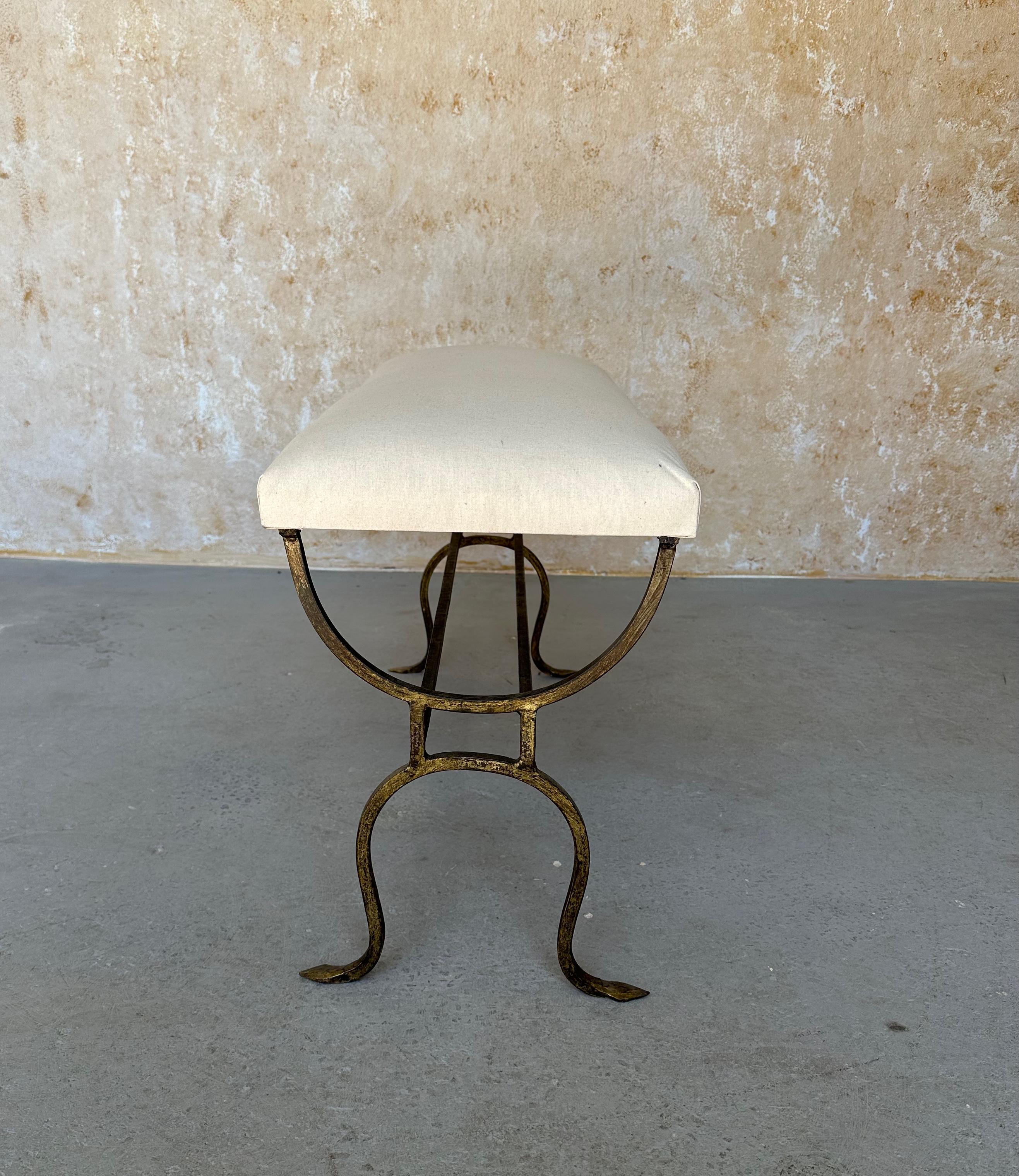 Small Iron Bench with Muslin Seat  1
