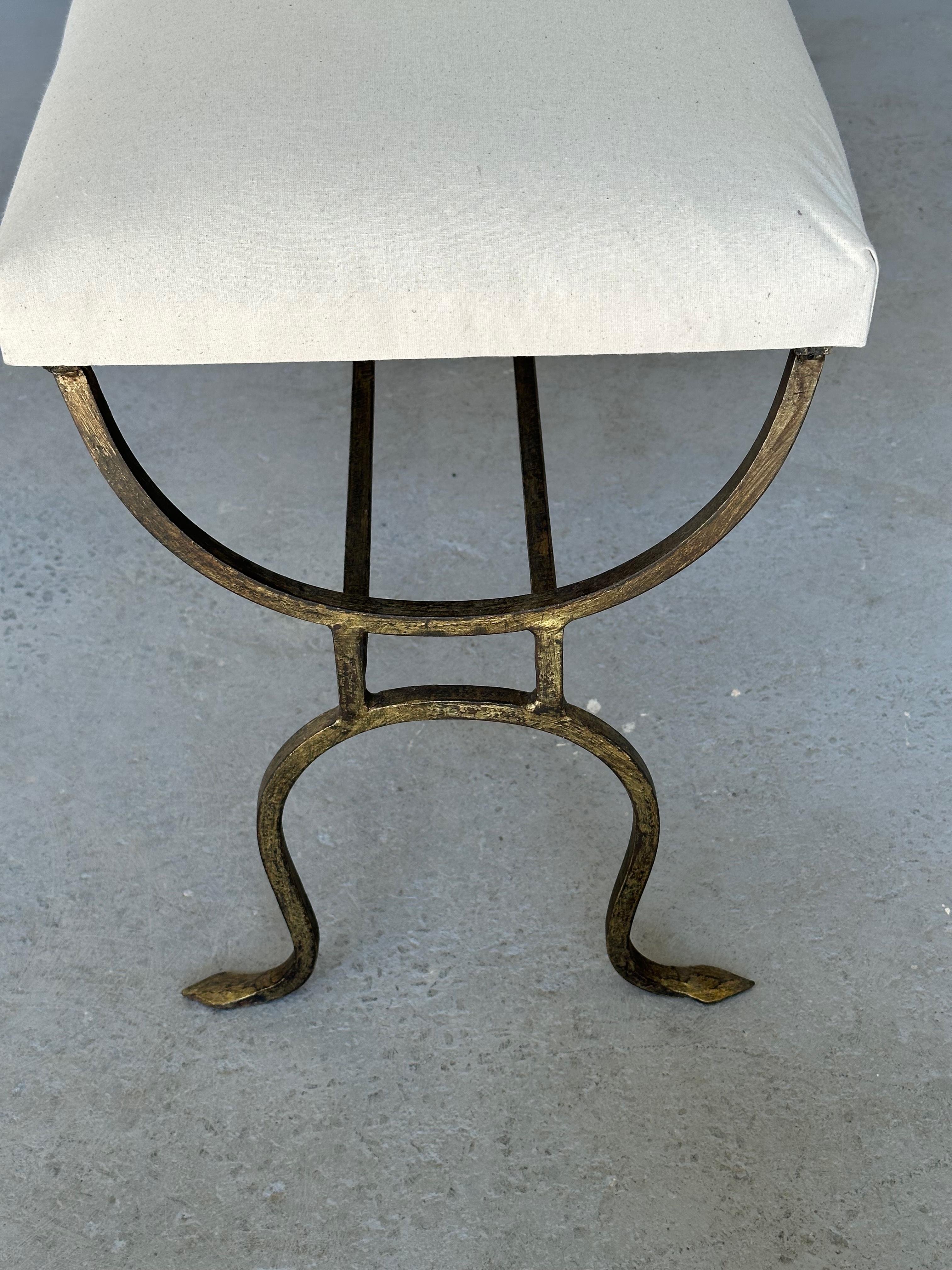 Small Iron Bench with Muslin Seat  2