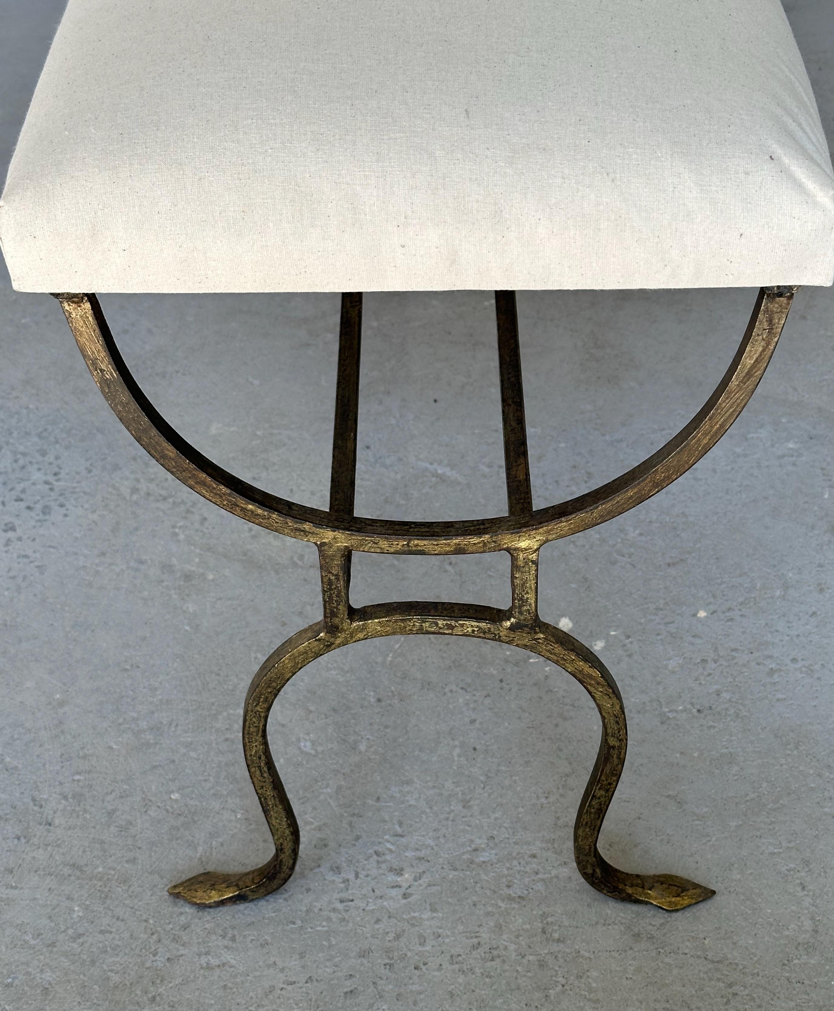Small Iron Bench with Muslin Seat  4