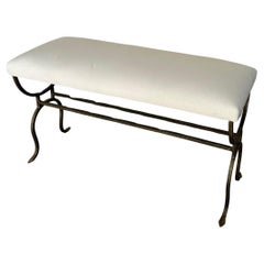 Small Iron Bench with Muslin Seat 