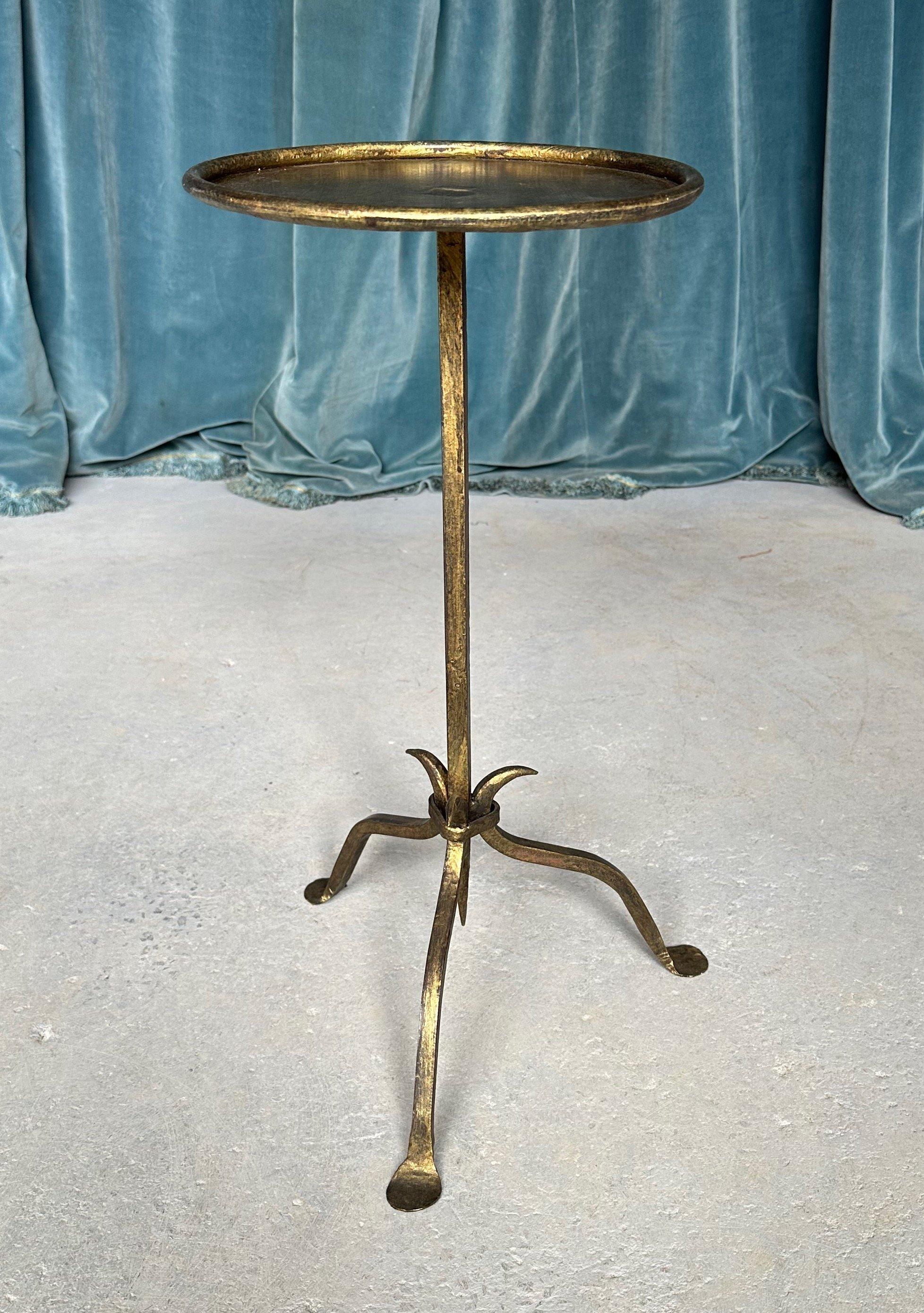 Gilt Small Iron Drinks Table with Pointed Stem For Sale