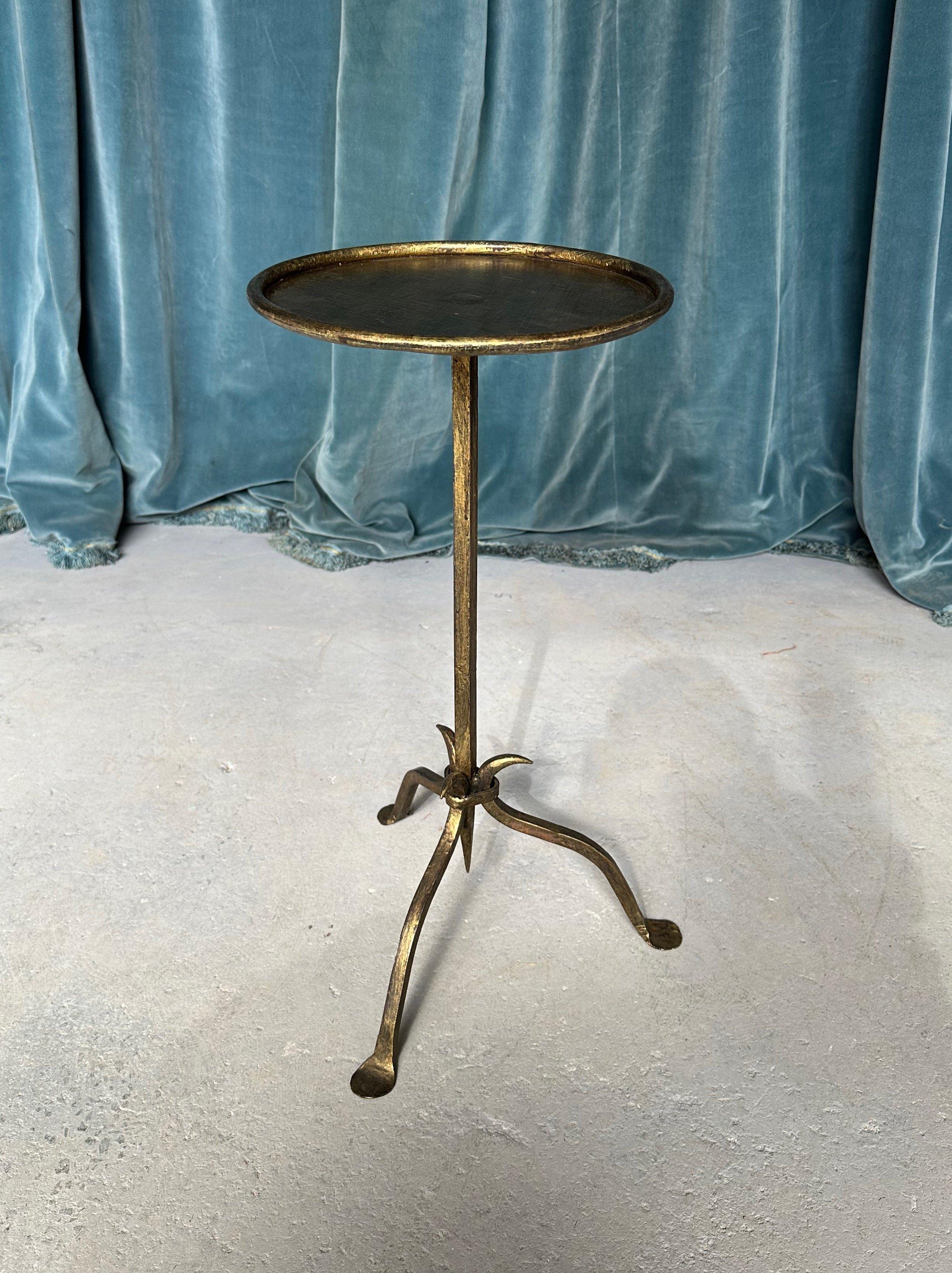 Gilt Small Iron Drinks Table with Pointed Stem For Sale