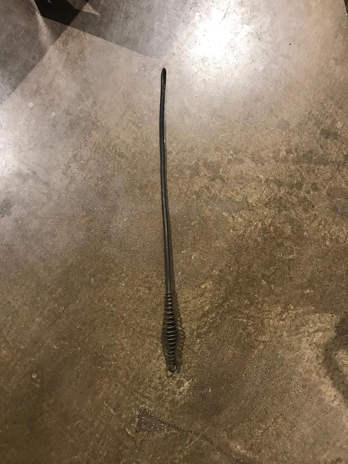 Early 20th Century Small Iron Fire Poker with Spiral Handle, circa 1900 For Sale