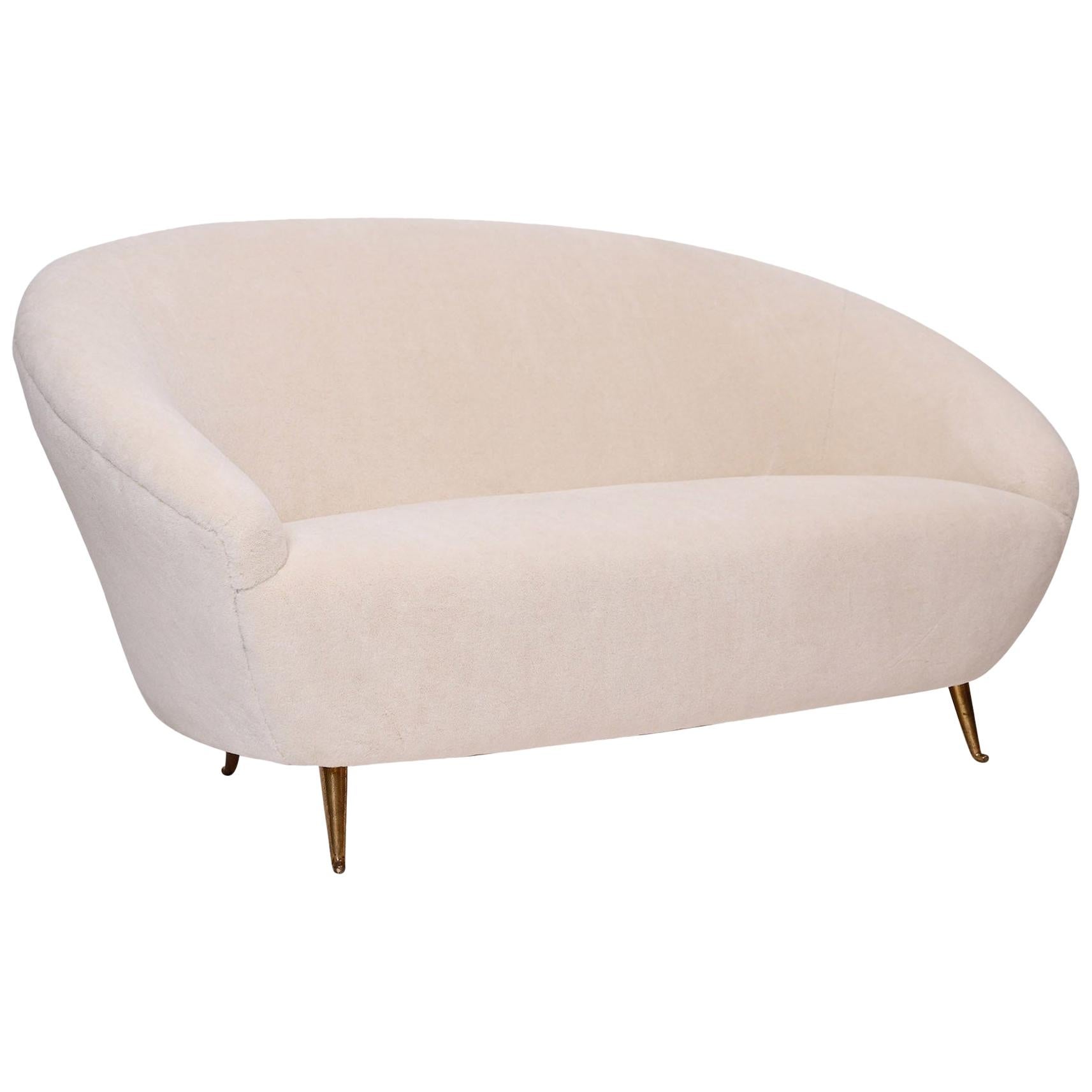 Small Curved Sofa in Style of Ico Parisi, Italy, circa 1950