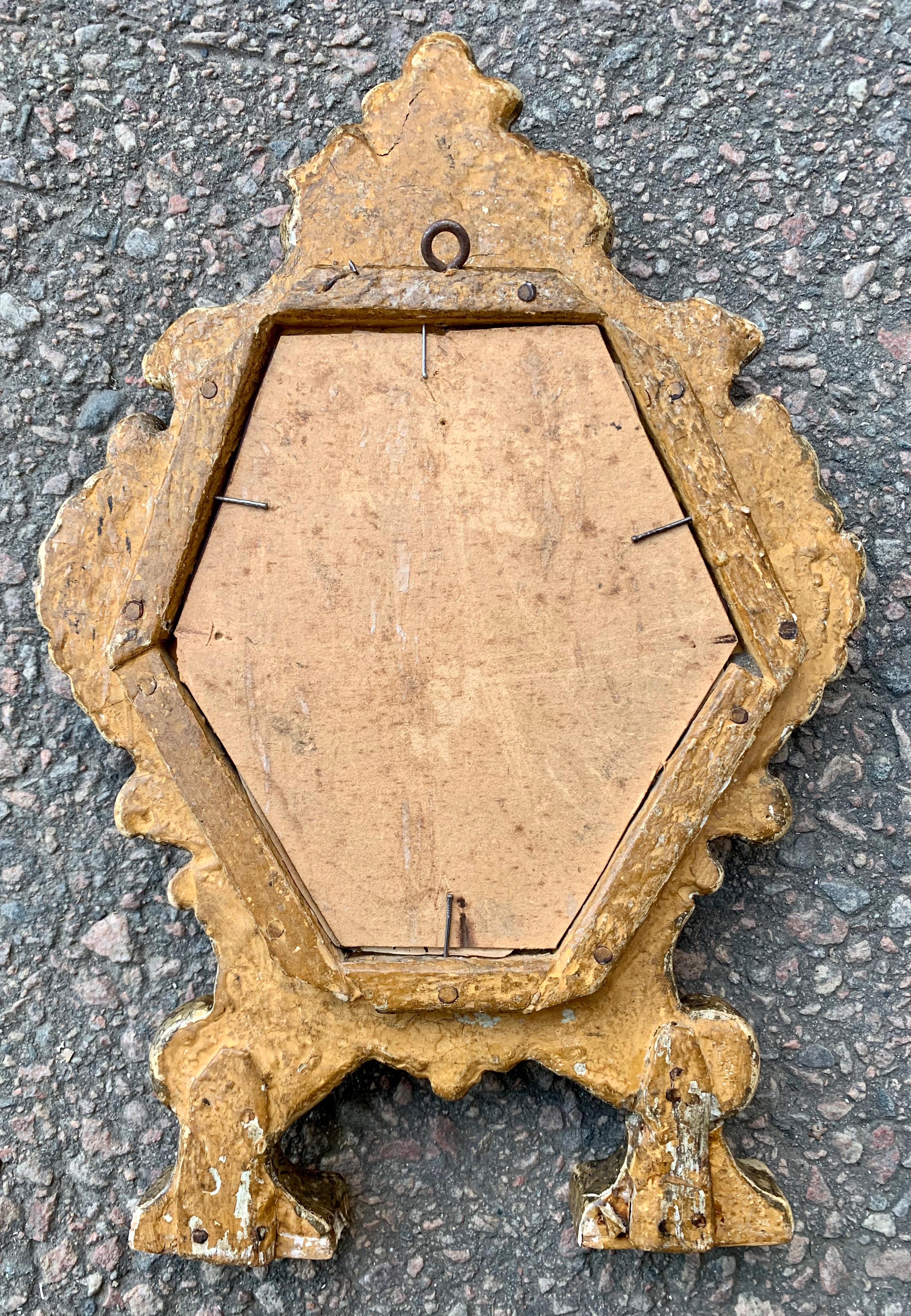 Small Italian 18th Century Baroque Silvered Wall Mirror For Sale 7