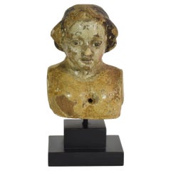 Small Italian 18th Century Carved Wooden Bust