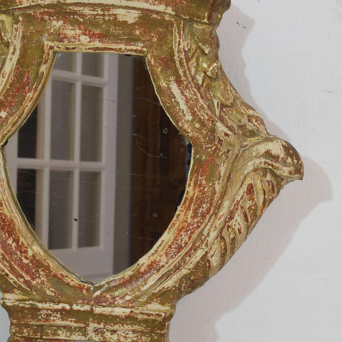 Giltwood Small Italian 18th Century Neoclassical Mirror