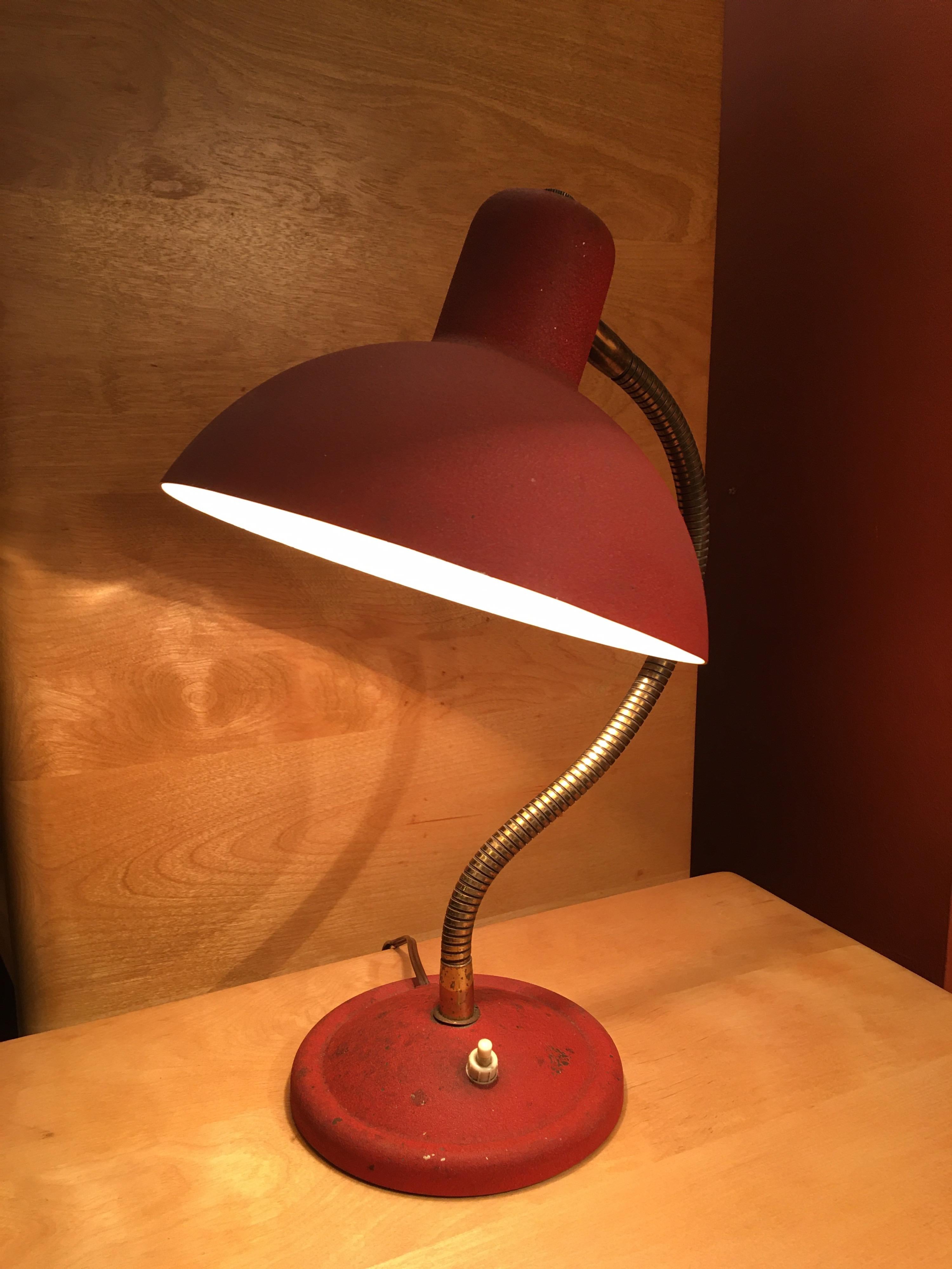 Mid-Century Modern Small Italian Adjustable Desk or Table Lamp