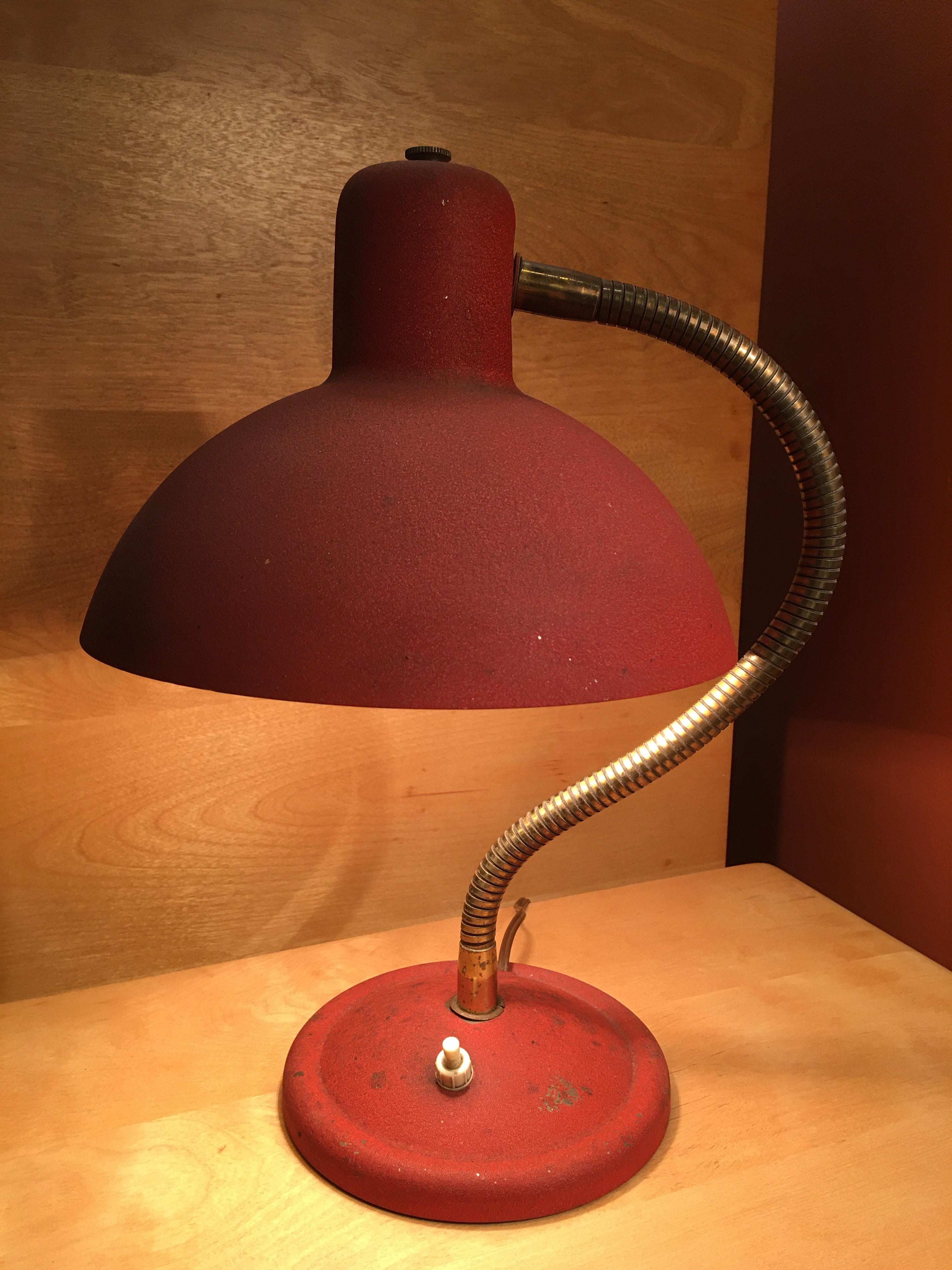 Small Italian Adjustable Desk or Table Lamp In Good Condition In Philadelphia, PA