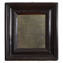 Small Italian Baroque Period Ebonized & Guilloche Carved Mirror, ca. 1650