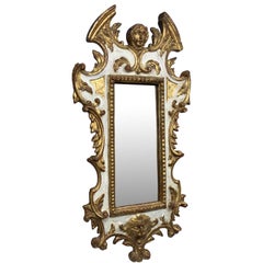 Small Italian Baroque Style Gilded Wall Mirror, Marked Florentia