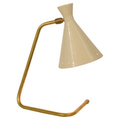 Small Italian Mid Century Style Brass and Lacquered Table Lamp Stilnovo