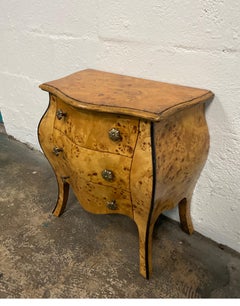 Vintage 1950s Italian Burlwood Chest with Three Drawers