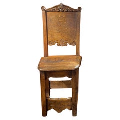 Small Italian Chair with Marquetry Decor