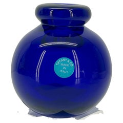Small Italian Cobalt Blue Vase by Seguso Murano for Tiffany