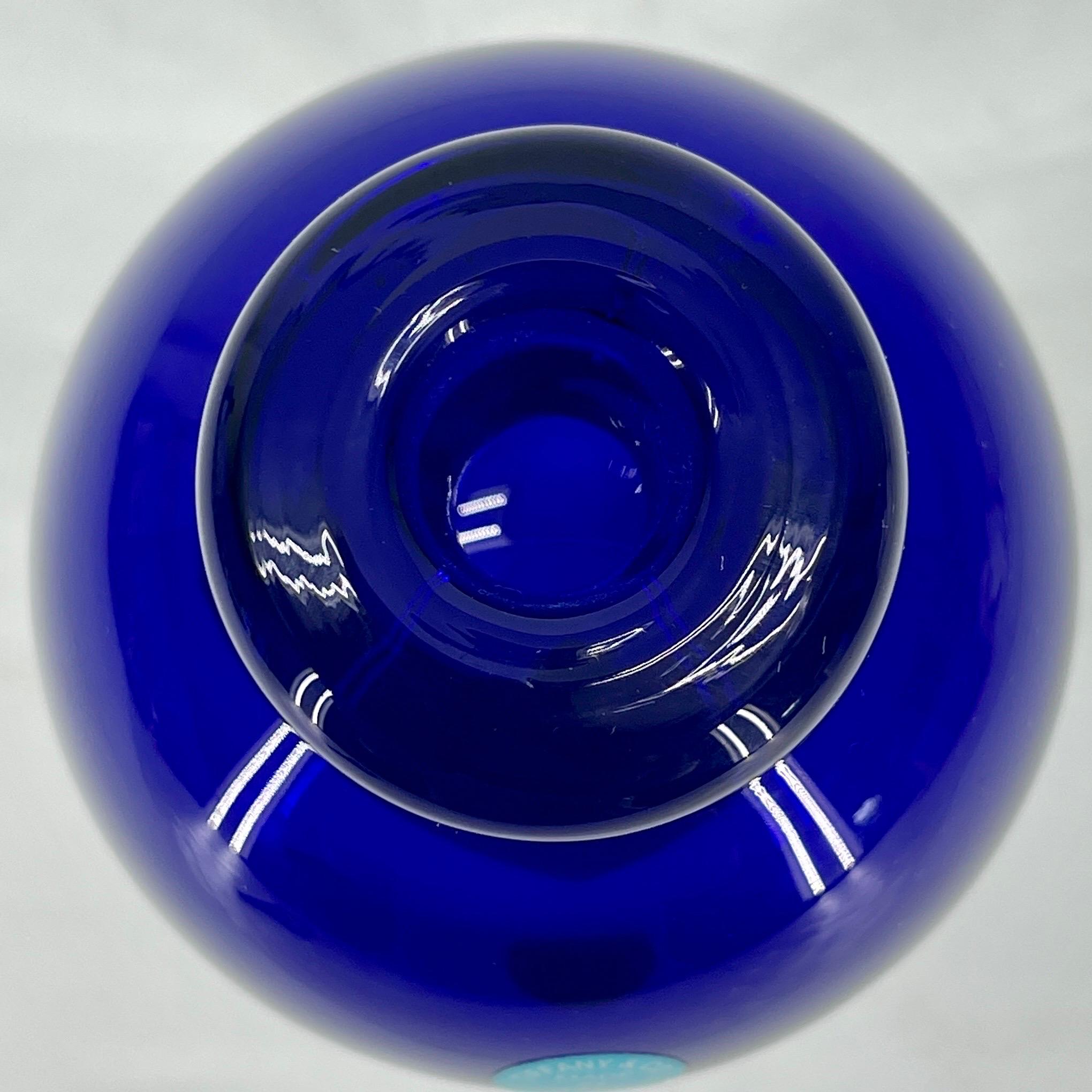 Hand-Crafted Small Italian Cobalt Blue Vase by Seguso Murano for Tiffany