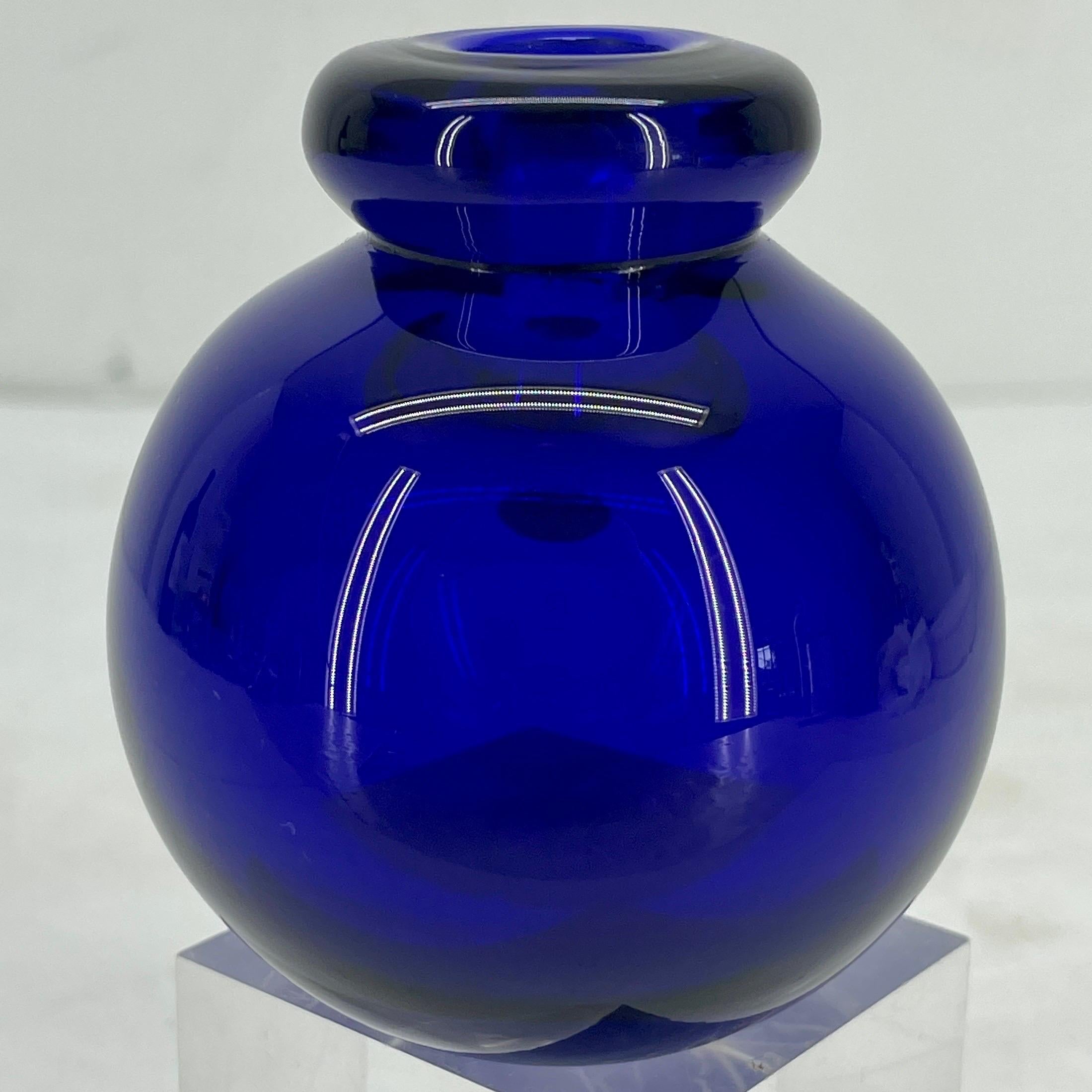 Small Italian Cobalt Blue Vase by Seguso Murano for Tiffany 1