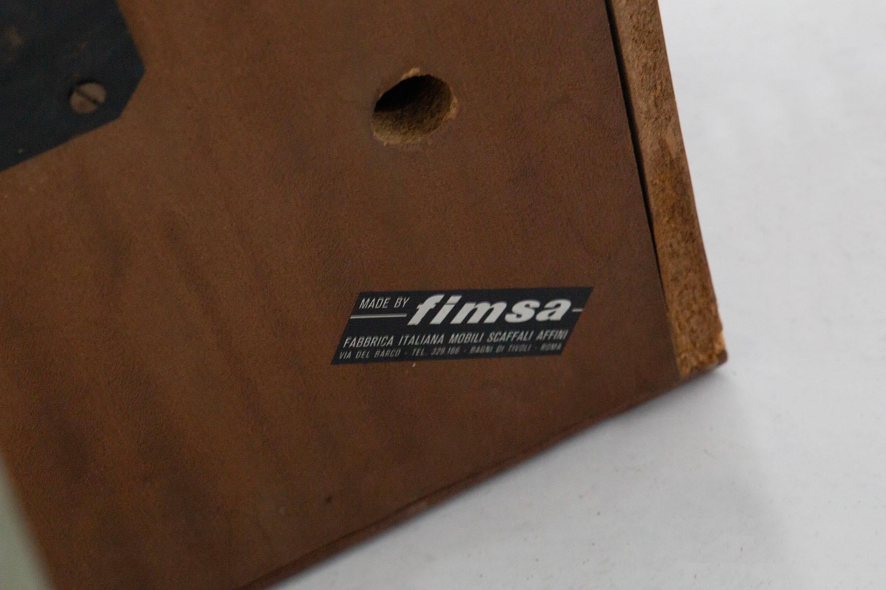 Small Italian Desk Manufactured by Fimsa in Wood and Metal, Label 5