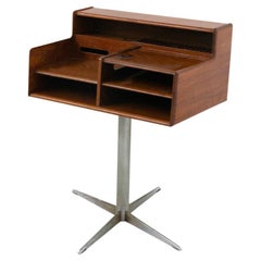 Small Italian Desk Manufactured by Fimsa in Wood and Metal, Label