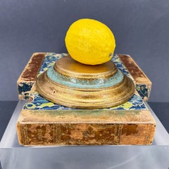 Small Italian Florentine Gilt Wood Blue Gold Display Pedestal Stand