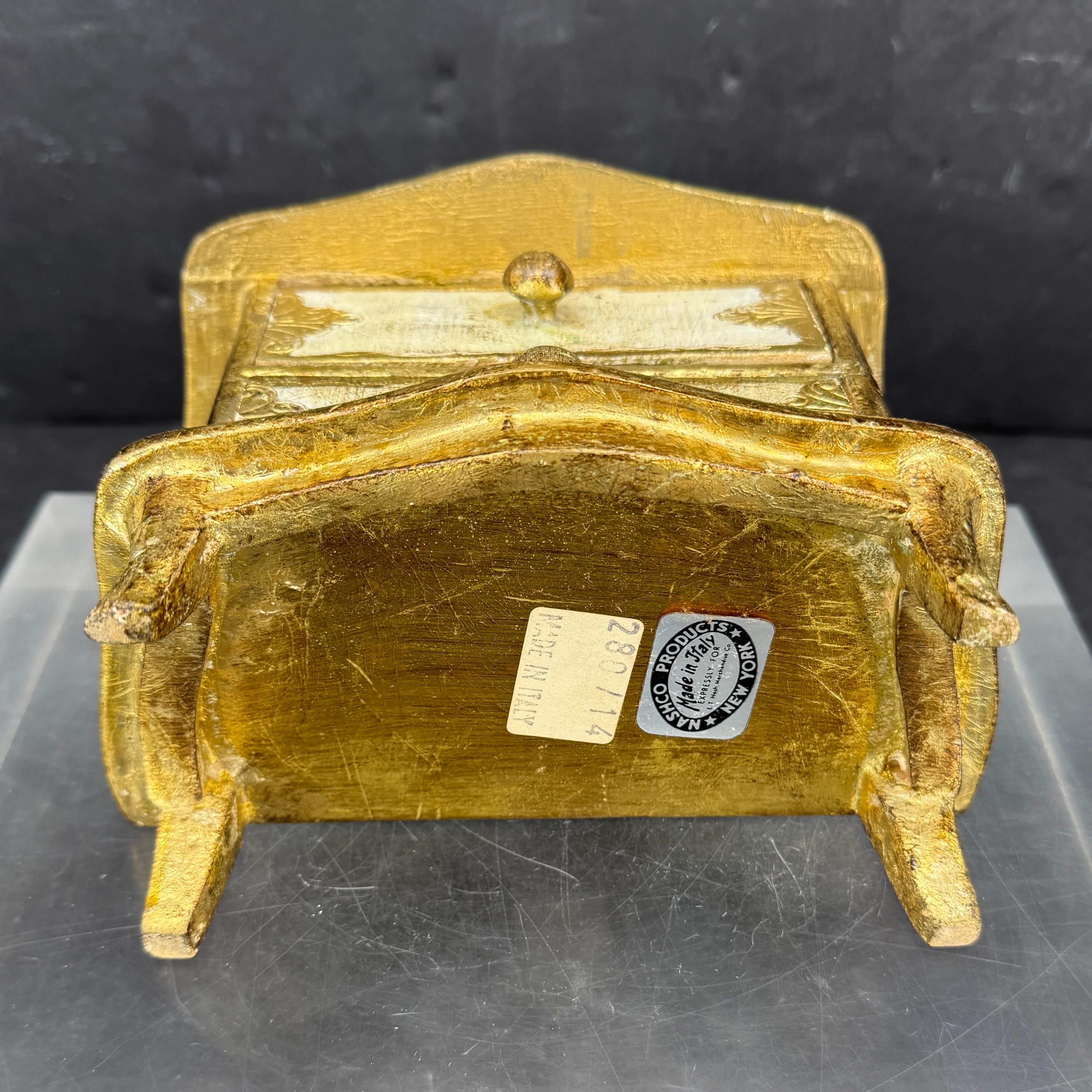 Small Italian Florentine Jewelry Miniature Chest of Drawers For Sale 5