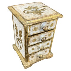 Small Italian Florentine Jewelry Miniature Chest of Drawers