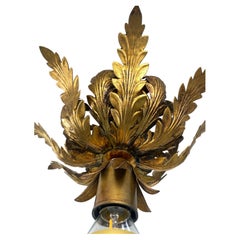 Piccola plafoniera italiana in metallo dorato di Biasca, metà del secolo scorso, circa 1960