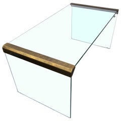 Small Italian Glass and Brass Cocktail Table by Pierangelo Galotti & Radice