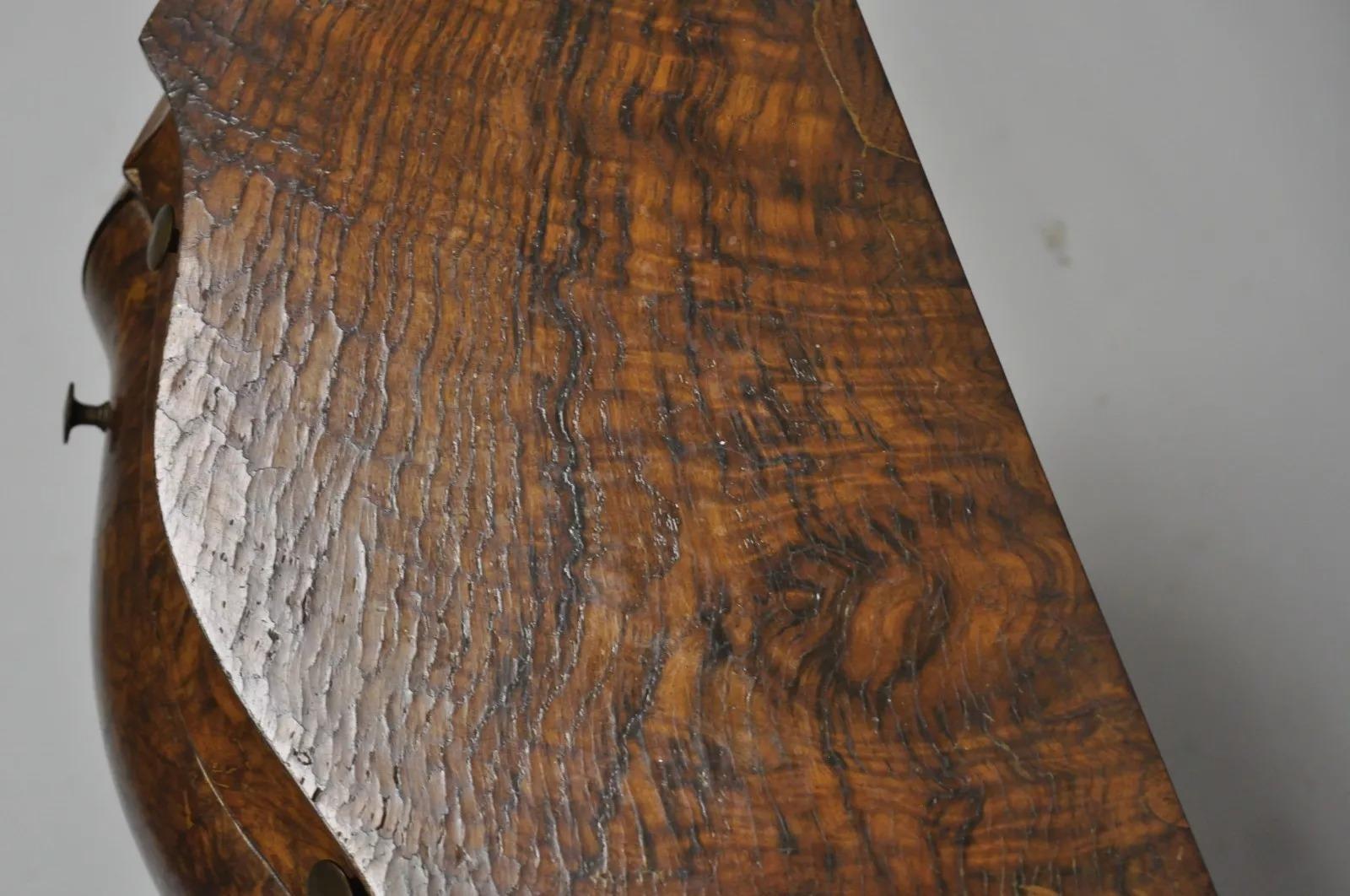 Small Italian Jewelry Chest Burl Olive Wood French Louis XV Style Bombe Commode For Sale 1