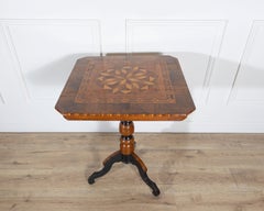 Small Italian Marquetry Table in Walnut, Rosewood, and Maple